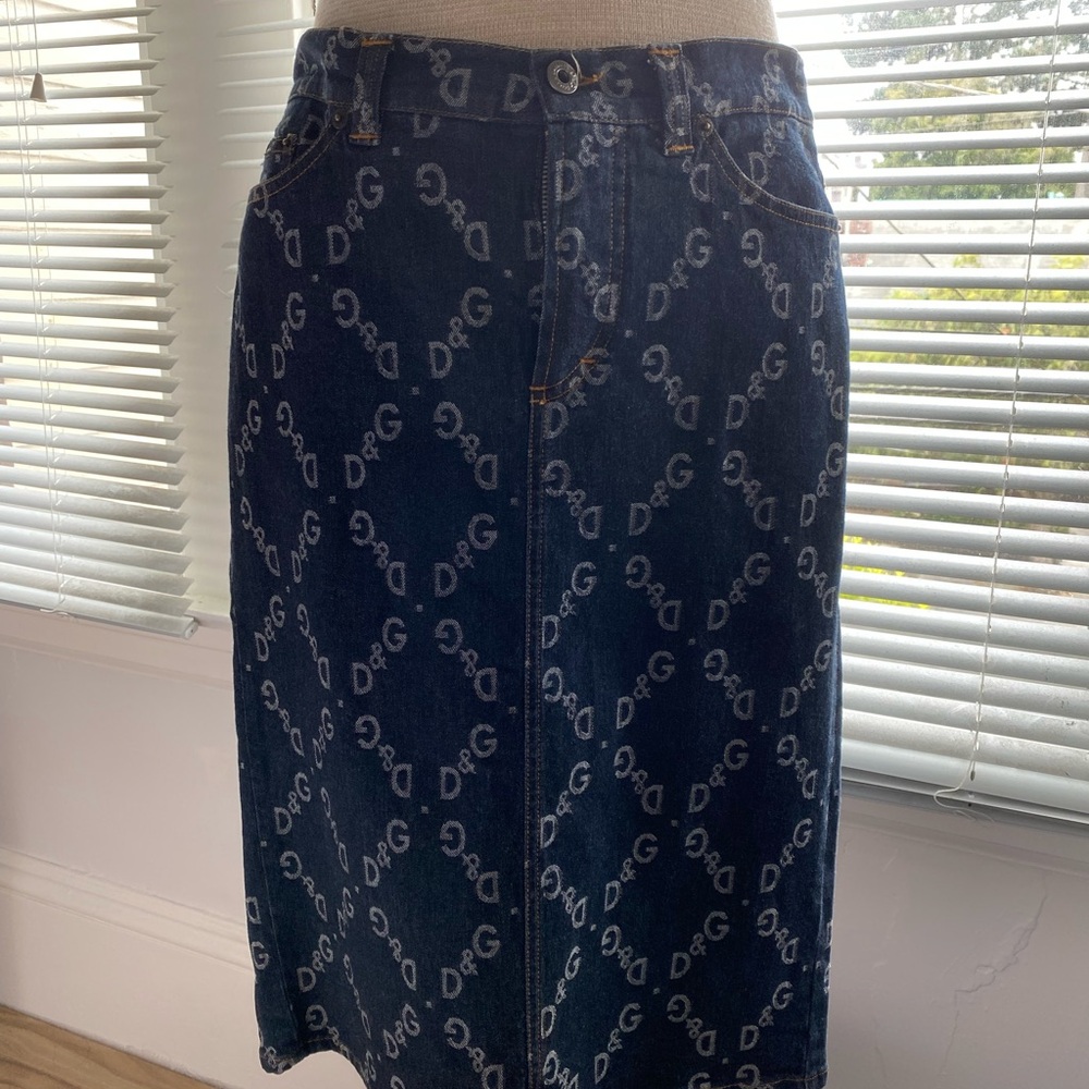 D&G Dolce $ Gabbana denim logo print